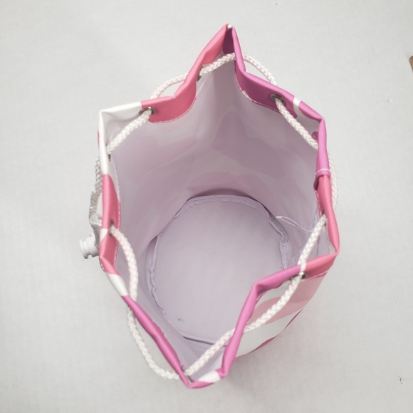 Clinique Makeup Bag Pink White Hearts Cosmetic Pouch Drawstring Travel Case - Picture 13 of 16